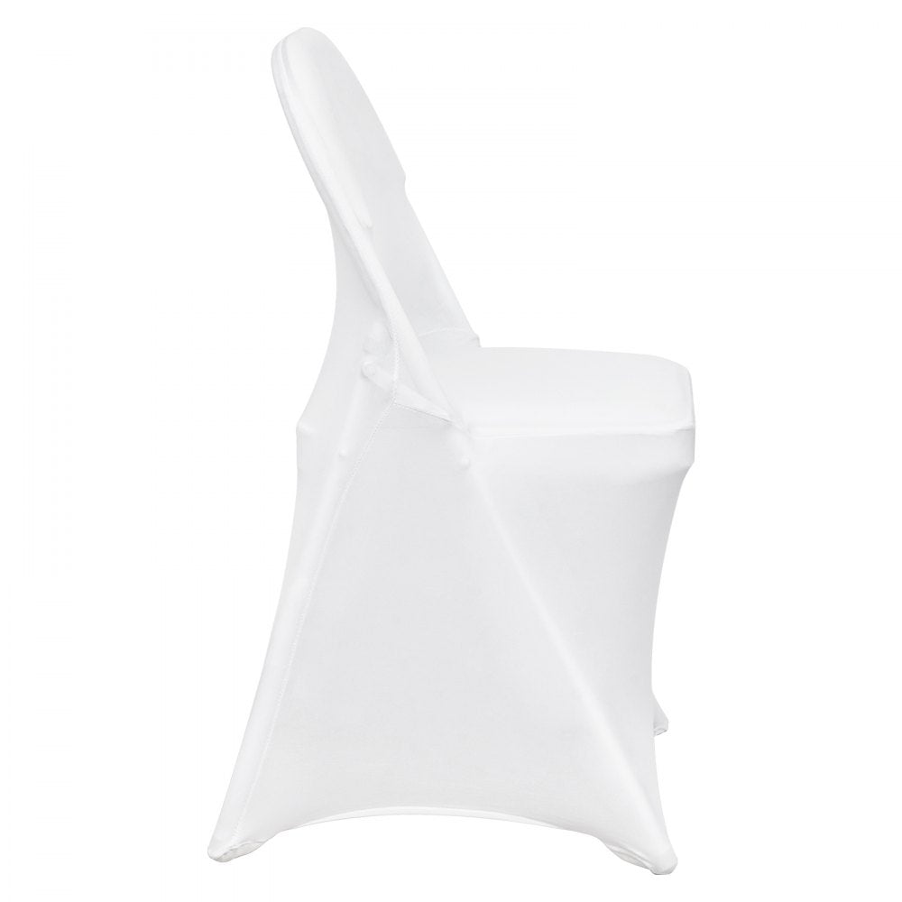 VEVOR Stretch Spandex Folding Chair Covers, Universal Fitted Chair Cover, Removable Washable Protective Slipcovers, for Wedding, Holiday, Banquet, Party, Celebration, Dining (30PCS White)