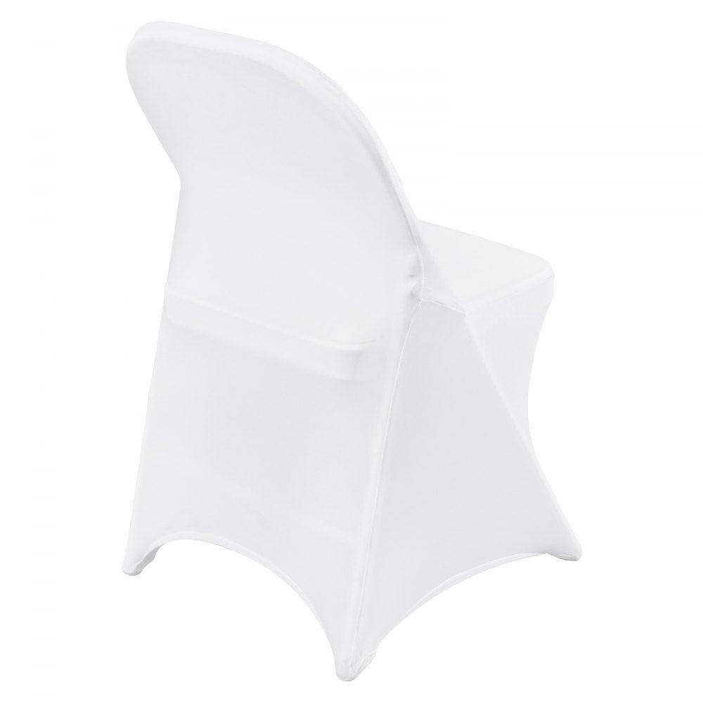 VEVOR Stretch Spandex Folding Chair Covers, Universal Fitted Chair Cover, Removable Washable Protective Slipcovers, for Wedding, Holiday, Banquet, Party, Celebration, Dining (30PCS White)