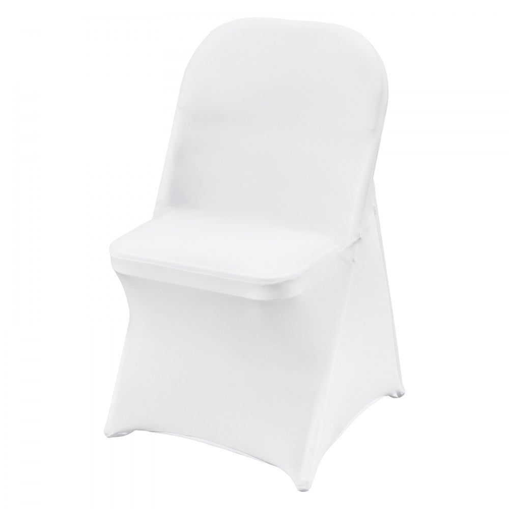 VEVOR Stretch Spandex Folding Chair Covers, Universal Fitted Chair Cover, Removable Washable Protective Slipcovers, for Wedding, Holiday, Banquet, Party, Celebration, Dining (30PCS White)