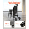 VEVOR Folding Chair Rack, 150 LBS Capacity, Heavy-duty Chair Cart for Stacking 10 Chairs, Multi-Function Metal Chair Storage Dolly with Rubber Wheels, Push-Style Chair Holder, Matte Black