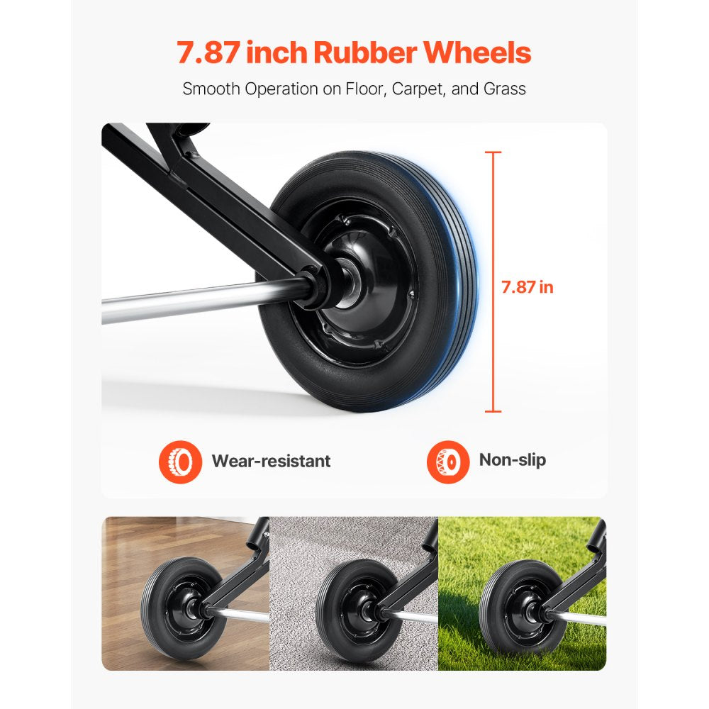 VEVOR Folding Chair Rack, 150 LBS Capacity, Heavy-duty Chair Cart for Stacking 10 Chairs, Multi-Function Metal Chair Storage Dolly with Rubber Wheels, Push-Style Chair Holder, Matte Black