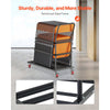 VEVOR Folding Chair Rack, 300 LBS Capacity, L-shape Vertical Placement Chair Cart for 25 Chairs, Heavy-duty Metal Chair Storage Dolly with Rubber Wheels, Multi-Function Chair Holder, Matte Black