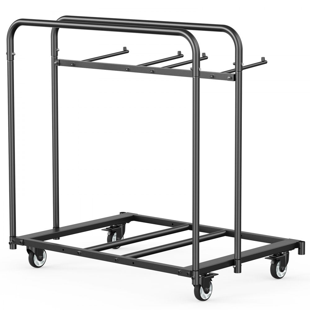 VEVOR Folding Chair Rack, 400 LBS Capacity, Heavy-duty Chair Cart for 5 Tables+14 Chairs, Chair Storage Dolly Chair Holder w/ Swivel Casters and Locking Wheels,for Party Event,Hotel, Matte Black