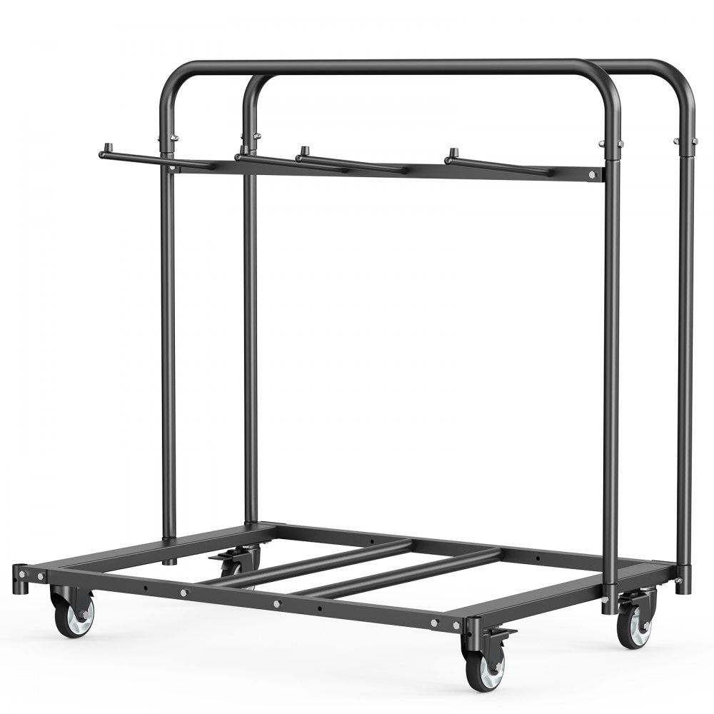 VEVOR Folding Chair Rack, 400 LBS Capacity, Heavy-duty Chair Cart for 5 Tables+14 Chairs, Chair Storage Dolly Chair Holder w/ Swivel Casters and Locking Wheels,for Party Event,Hotel, Matte Black