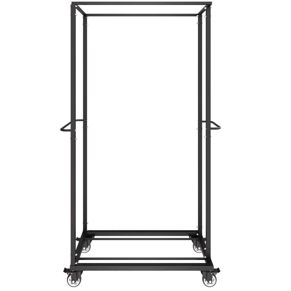 VEVOR Folding Chair Rack, 500 LBS Capacity, Heavy-duty Chair Cart for 60 Chairs, Metal Chair Storage Dolly Chair Holder with Swivel Casters and Locking Wheels, for Party Event,Hotel,Matte Black