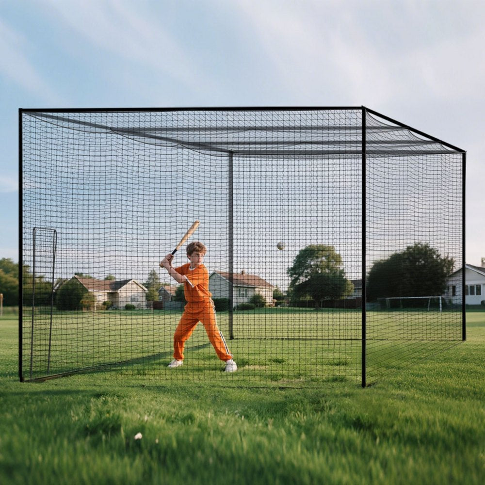 VEVOR Baseball Batting Cage, 40 x 11 x 8.5 FT Freestanding Hitting Net, for Indoor & Outdoor Practice, 30-Ply Knotted HDPE Netting with Carabiner Hooks, Baseball Practice Net for Backyard, Net Only