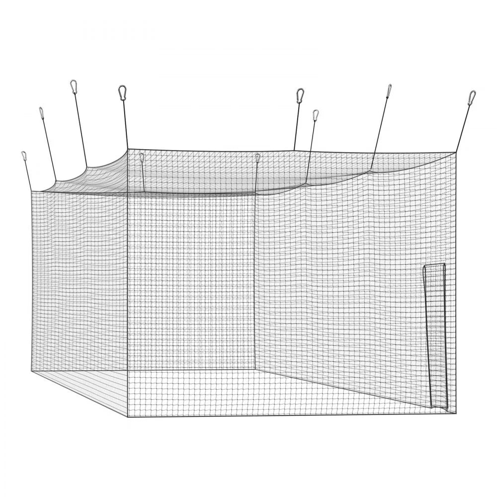 VEVOR Baseball Batting Cage, 40 x 11 x 8.5 FT Freestanding Hitting Net, for Indoor & Outdoor Practice, 30-Ply Knotted HDPE Netting with Carabiner Hooks, Baseball Practice Net for Backyard, Net Only