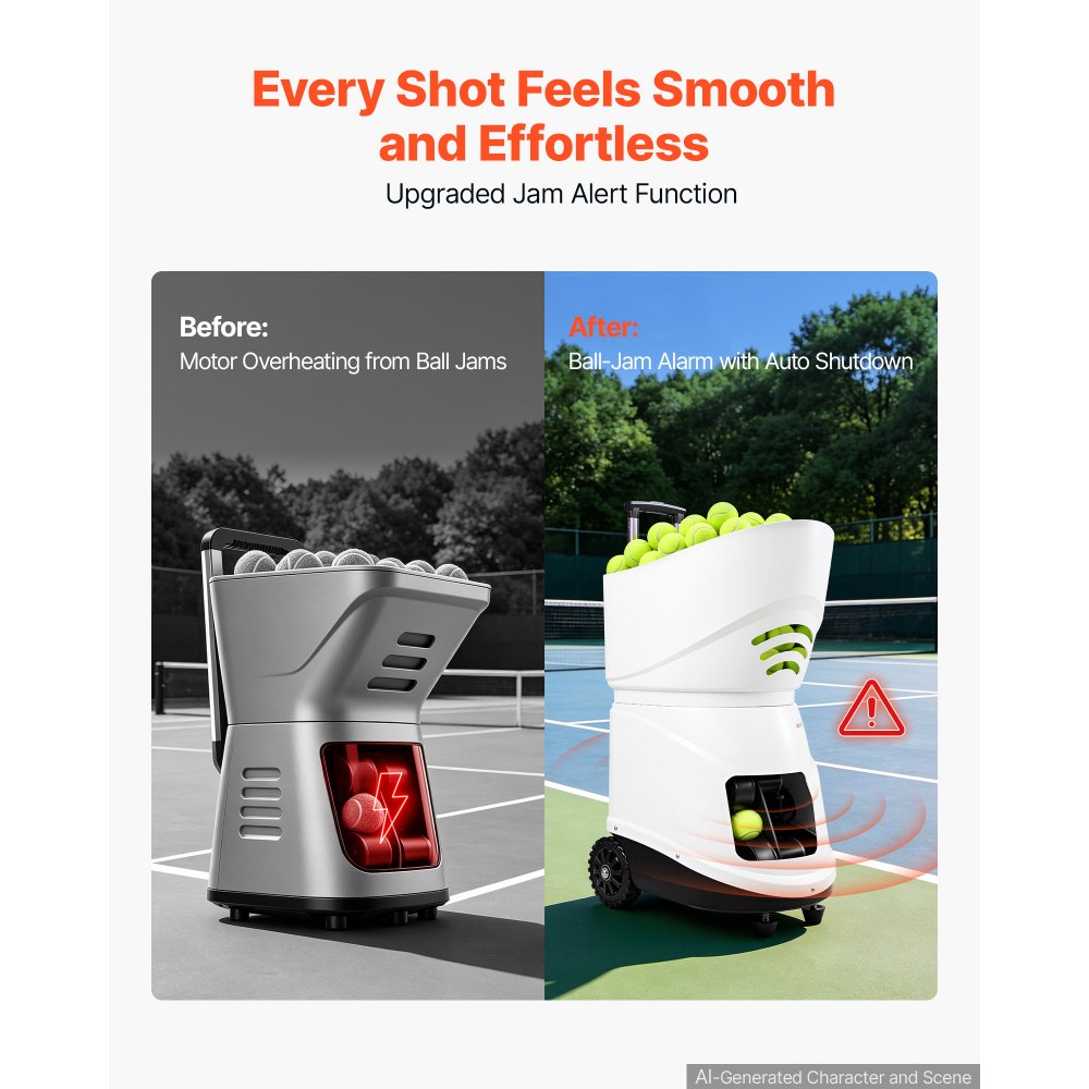 VEVOR Tennis Ball Machine,4H Runtimeand150 Ball Capacity Auto Ball Launcher, for Beginners and Pro Practice Training, with App Remote Control, Spin Control, 3 Training Modes, and Speeds up to 80MPH