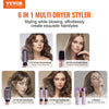 VEVOR Hair Styler and Dryer Brush, 6-in-1 Multi Air Styler, 110,000RPM High-Speed Ionic Blow Dryer Brush with Brushless Motor, 2 Auto-Wrap Curlers, 3 Brush & 2 Nozzles, Styling Tool for All Hair Type