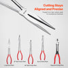 VEVOR 5-Piece Needle Nose Pliers, 11 in Long Needle Nose Pliers Set, Diagonal Cutting Pliers, 45°/ 90° Bent Nose Plier, Round Nose Plier, Long Nose Plier, Professional Pliers Set with Storage Bag