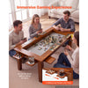 VEVOR Board Game Table 2-in-1 Gaming and Dining Table 47.2 x 23.6 x 17.7 in, Roomy for 4 Players, with Removable Tabletop, Leather Gaming Mat, 4 Cup Holders & Sliding Trays, 300LBS Solid Wood Support