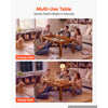 VEVOR Board Game Table 2-in-1 Gaming and Dining Table 47.2 x 23.6 x 17.7 in, Roomy for 4 Players, with Removable Tabletop, Leather Gaming Mat, 4 Cup Holders & Sliding Trays, 300LBS Solid Wood Support