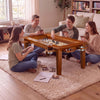 VEVOR Board Game Table 2-in-1 Gaming and Dining Table 47.2 x 23.6 x 17.7 in, Roomy for 4 Players, with Removable Tabletop, Leather Gaming Mat, 4 Cup Holders & Sliding Trays, 300LBS Solid Wood Support