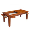 VEVOR Board Game Table 2-in-1 Gaming and Dining Table 47.2 x 23.6 x 17.7 in, Roomy for 4 Players, with Removable Tabletop, Leather Gaming Mat, 4 Cup Holders & Sliding Trays, 300LBS Solid Wood Support