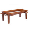 VEVOR Board Game Table 2-in-1 Gaming and Dining Table 47.2 x 23.6 x 17.7 in, Roomy for 4 Players, with Removable Tabletop, Leather Gaming Mat, 4 Cup Holders & Sliding Trays, 300LBS Solid Wood Support