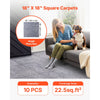 VEVOR Carpet Tiles 18x18 inch, 10 Pack Carpet Square Rug Detachable & Damage-free, Self Adhesive Home Floor Soft Plush Padded for 22.5sq.ft Coverage, Easy DIY for Living Room & Bedroom, Gray