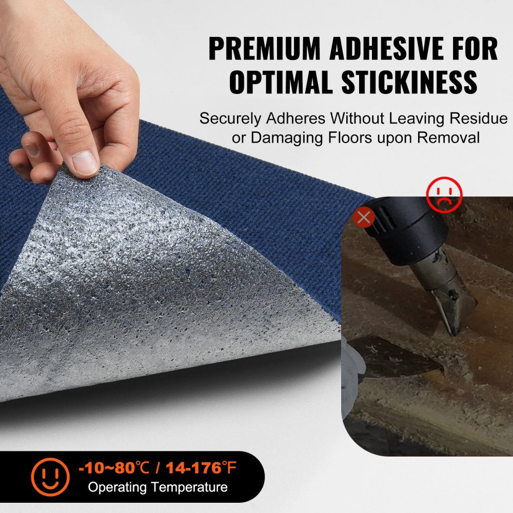 VEVOR Carpet Tiles Peel and Stick, 24” x 24” Squares Self Adhesive Carpet Floor Tile, Soft Padded Carpet Tiles, Easy Install DIY for Bedroom Living Room Indoor Outdoor (15Tiles, Dark Blue)