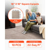 VEVOR Carpet Tiles 18x18 inch, 10 Pack Carpet Square Rug Detachable & Damage-free, Self Adhesive Home Floor Soft Plush Padded for 22.5sq.ft Coverage, Easy DIY for Living Room & Bedroom, Light Brown