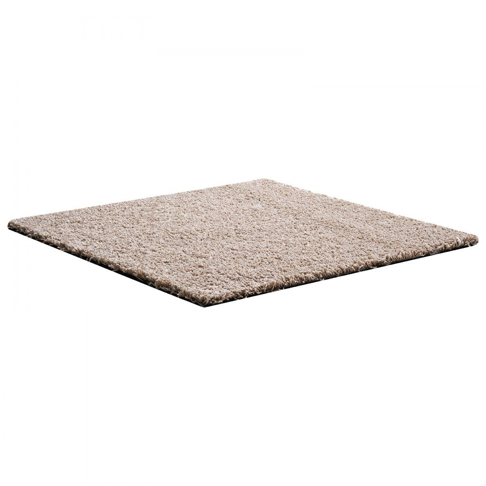 VEVOR Carpet Tiles 18x18 inch, 10 Pack Carpet Square Rug Detachable & Damage-free, Self Adhesive Home Floor Soft Plush Padded for 22.5sq.ft Coverage, Easy DIY for Living Room & Bedroom, Light Brown