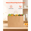 VEVOR Kraft Paper Bags with Handles, 100Pcs 16 x 6 x 12 in, Large Paper Grocery Bags, Reusable & Recycled Take-Out Sacks, Plain Party Bag Bulk for Birthday, Wedding, Business, Goody, Brown