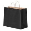 VEVOR Kraft Paper Bags with Handles, 100Pcs 16 x 6 x 12 in, Large Paper Grocery Bags, Reusable & 100% Recycled Take-Out Sacks, Plain Party Bag Bulk for Birthday, Wedding, Business, Goody, Black