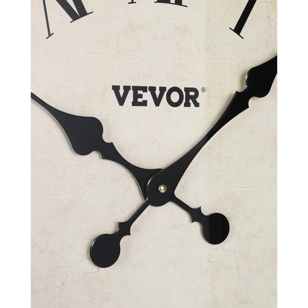 VEVOR Wall Clock, 20 in Wall Clock Roman Numerals, Battery Operated Non Ticking Silent Classic Decorative Round Clocks, for Living Room Bedroom Office Kitchen Dining Room Home Decor Farmhouse, Brown