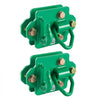 VEVOR 3/8" Tractor Bucket Hooks with Tie Down Ring, Grade 70 Forged Steel 2 Pack Bolt-On Grab Hook with Back Plates Work Well for Tractor Bucket RV UTV Truck Maximum Break Strength 15,000 lbs, Green