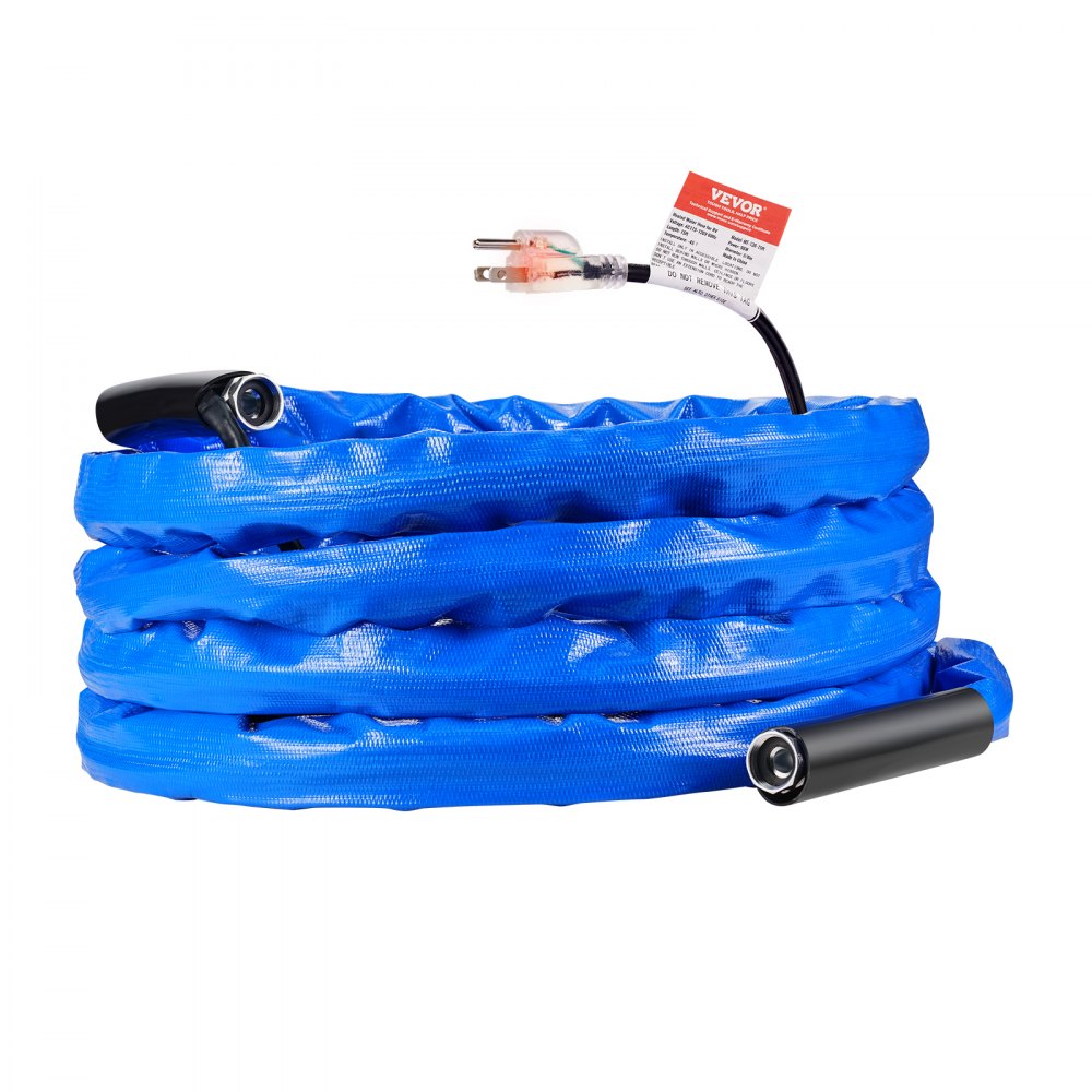 VEVOR 30ft Heated Water Hose for RV, Heated Drinking Water Hose with Corrugated Cover Antifreeze to -45°F, Automatic Self-regulating, 5/8" I.D. with 3/4" GHT Adapter, Lead and BPA Free