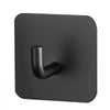 VEVOR Adhesive Hooks, 4 Pack Self-Adhesive Towel Coat Hooks, Heavy-Duty Wall Hook Hold 15 lbs (Max), Stainless Steel Sticky Hanger, for Bathroom, Kitchen, Hanging Towel, Coat & Keys (Matte Black)