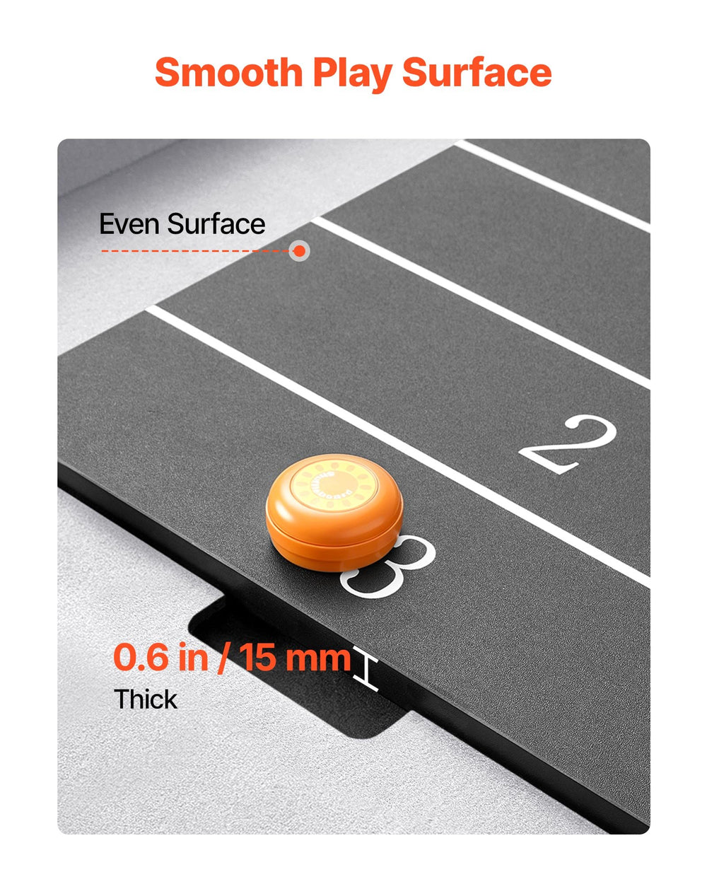 VEVOR 7 ft Shuffleboard Table, 2 in 1 Shuffleboard and Tabletop Curling Combo Game, Compact Shuffle Board with Smooth Surface, Folding Legs, 8 Pucks, Easy to Disassemble and Move, for Family Game Room