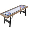 VEVOR 7 ft Shuffleboard Table, 2 in 1 Shuffleboard and Tabletop Curling Combo Game, Compact Shuffle Board with Smooth Surface, Folding Legs, 8 Pucks, Easy to Disassemble and Move, for Family Game Room