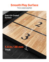 VEVOR 9 ft LED Shuffleboard Table, 2 in 1 Shuffleboard and Bowling Combo Set, Shuffle Board with Light‑Up Rails, Scratch-Resistant Playfield, 8 Pucks, Bowling Set, Wax, Brush, for Family Game Room