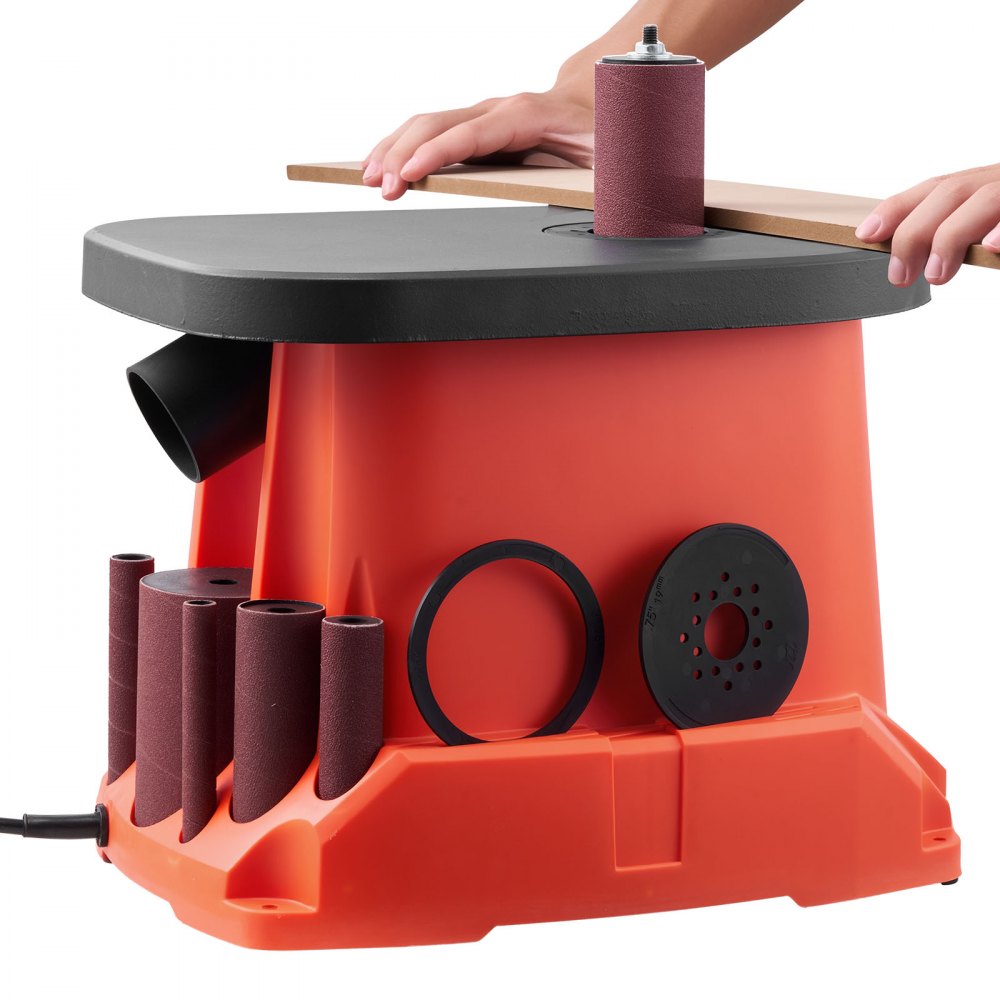 VEVOR Oscillating Spindle Sander, 2400RPM Benchtop Spindle Sander with 6 Sleeves (1/2"-3"), 5/8" Stroke, 15.6" x 11.6" Cast Iron Worktable for Furniture Finishing, Crafts Sanding, DIY Woodworking