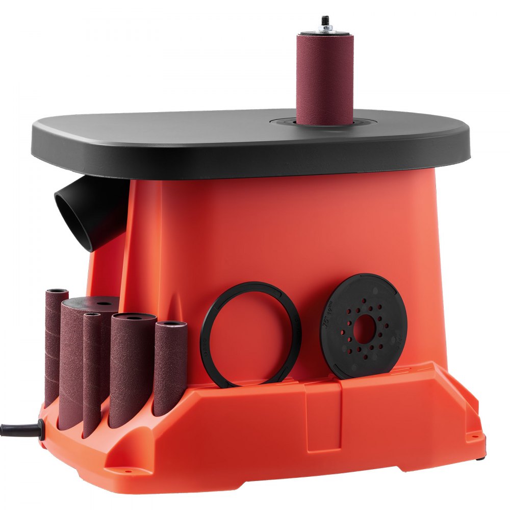 VEVOR Oscillating Spindle Sander, 2400RPM Benchtop Spindle Sander with 6 Sleeves (1/2"-3"), 5/8" Stroke, 15.6" x 11.6" Cast Iron Worktable for Furniture Finishing, Crafts Sanding, DIY Woodworking