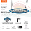 VEVOR Spider Web Saucer Swing, 40 Inch Round Swings for Kids Outdoor, 750lbs Weight Capacity Saucer Tree Swing, Stable Woven Rope Swing Seat with Tree Hanging Straps and Adjustable Multi-Strand Ropes