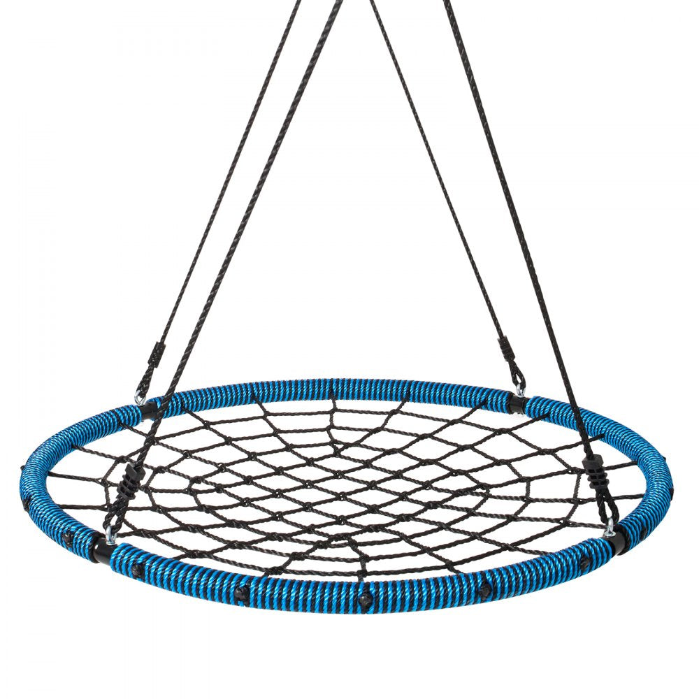 VEVOR Spider Web Saucer Swing, 40 Inch Round Swings for Kids Outdoor, 750lbs Weight Capacity Saucer Tree Swing, Stable Woven Rope Swing Seat with Tree Hanging Straps and Adjustable Multi-Strand Ropes