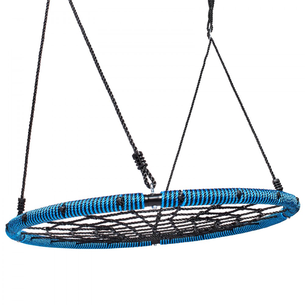 VEVOR Spider Web Saucer Swing, 40 Inch Round Swings for Kids Outdoor, 750lbs Weight Capacity Saucer Tree Swing, Stable Woven Rope Swing Seat with Tree Hanging Straps and Adjustable Multi-Strand Ropes