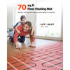 VEVOR 70 sqft Self-Adhesive Mesh Floor Heating Mat System, 120V Electric Radiant Heated Floor System, with Smart Control Thermostat & Alarm, Easy Installation for Tile, Stone, Vinyl