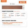 VEVOR Self Adhesive Vinyl Floor Tiles 36 x 6 inch, 36 Tiles 2.5mm Thick Peel & Stick, Deep Brown Wood Grain DIY Flooring for Kitchen, Dining Room, Bedrooms & Bathrooms, Easy for Home Decor
