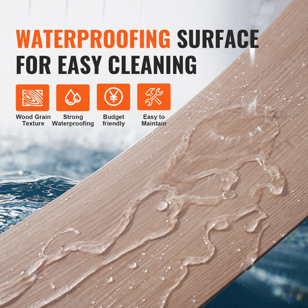 VEVOR Self Adhesive Vinyl Floor Tiles 36 x 6 inch, 36 Tiles 2.5mm Thick Peel & Stick, Natural Wood Grain DIY Flooring for Kitchen, Dining Room, Bedrooms & Bathrooms, Easy for Home Decor