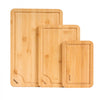 VEVOR Cutting Board, 3 Pieces, Premium Versatile Bamboo Cutting Board with Food-Grade Oil and Juice Groove,Sturdy & Durable Chopping Board with Built-in Handle, Fit for Display, Chopping & Serving