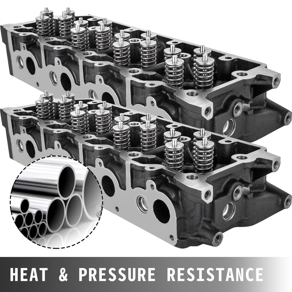 Vevor Cylinder Head 18mm Cast Iron for Ford F-Series 03-07 6.0L Powerstroke Diesel Set of 2 New