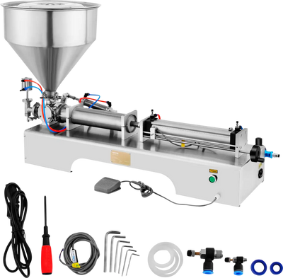 Vevor Pneumatic Liquid Filling Machine 50-500mL Volume with 30L Hopper New