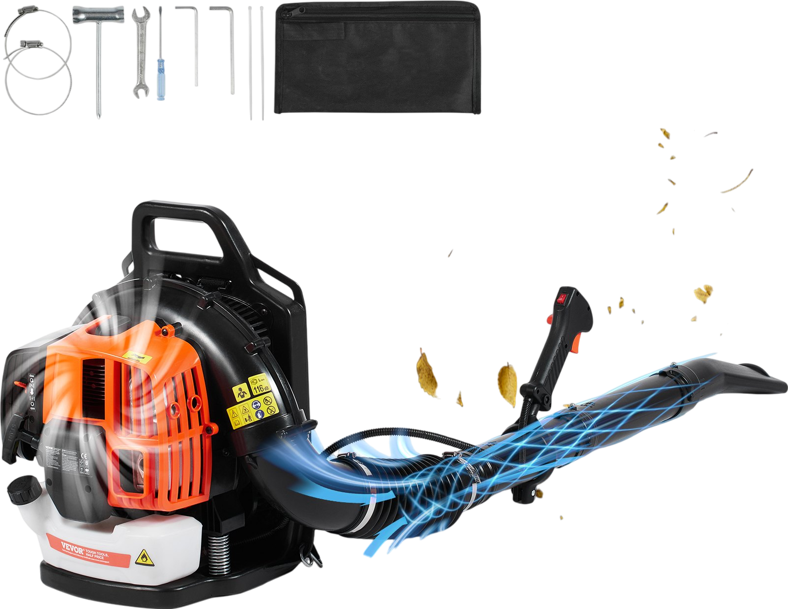 Vevor Backpack Leaf Blower 63cc 2-Cycle Gas Powered 1110 CFM New