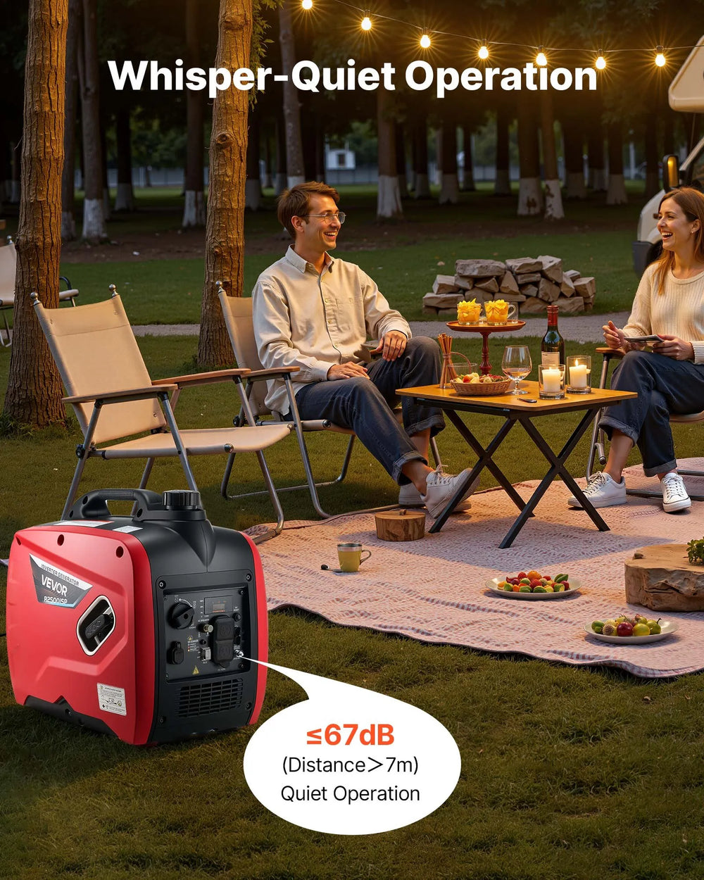 Vevor Inverter Generator 2300W/3000W Gas Powered CO Sensor 120V New
