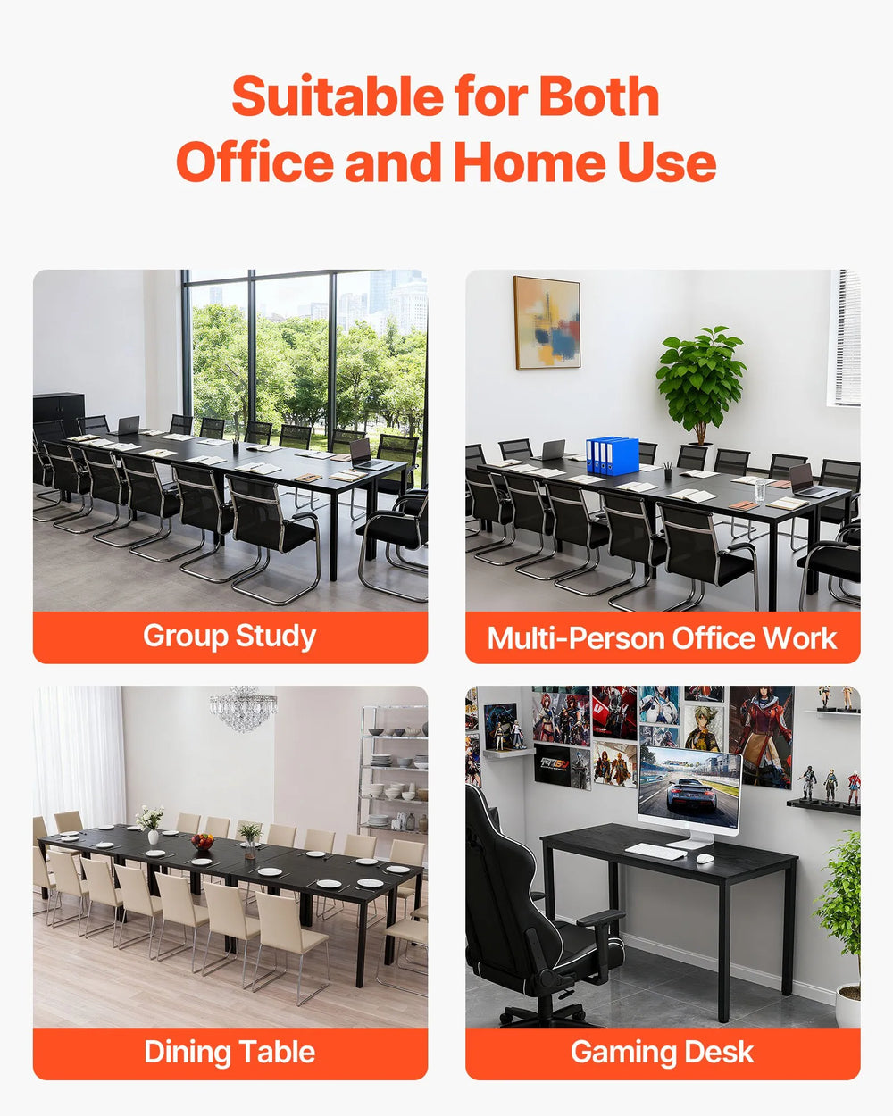 Vevor Conference Table 6-Piece Desk Set with Customizable Layout New