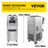 Vevor Commercial Soft Ice Cream Machine 3 Flavors 5-7 Gallons Per Hour 2200W New