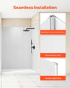 Vevor Shower Wall Panels 60 x 36 x 75 in. Surround Kit Trimmable with 4 Glass Shelves New