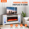 Vevor TV Stand 80" Cabinet with 42" Electric Fireplace 20 LED Lights Remote Control New
