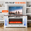 Vevor TV Stand 80" Cabinet with 42" Electric Fireplace 20 LED Lights Remote Control New